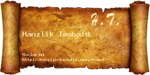 Hanzlik Teobald névjegykártya